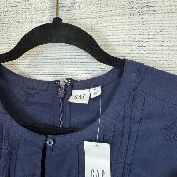 Gap Plus Size Navy Eyelet Flutter Sleeve Embroidered Dress Size 20 - Picture 6 of 8